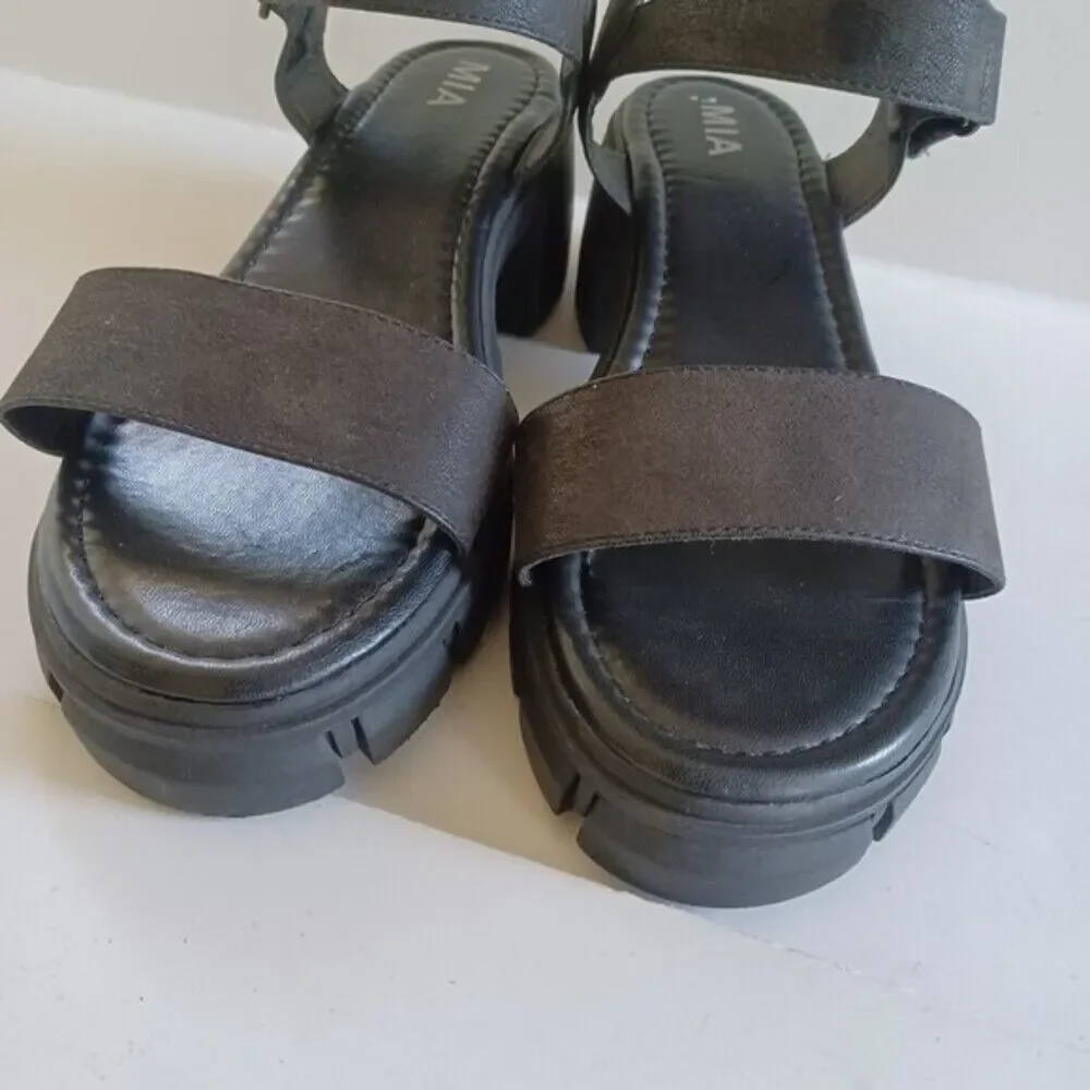 Platform Sandals Y2K 90s 2000s Chunky Sawtooth Lugsole Grunge MIA‎ Sz 9.5 Skylar